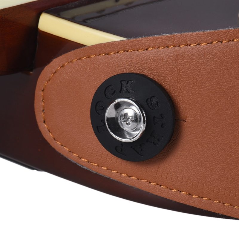 Black guitar strap fixation