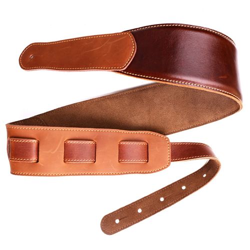 Adjustable leather guitar strap for bass, acoustic, and electric guitars