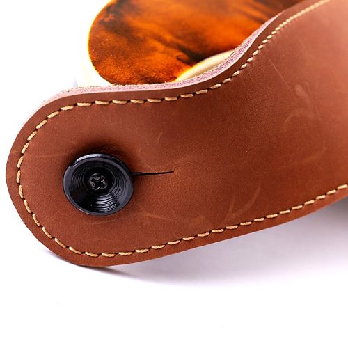 Adjustable leather guitar strap for bass, acoustic, and electric guitars