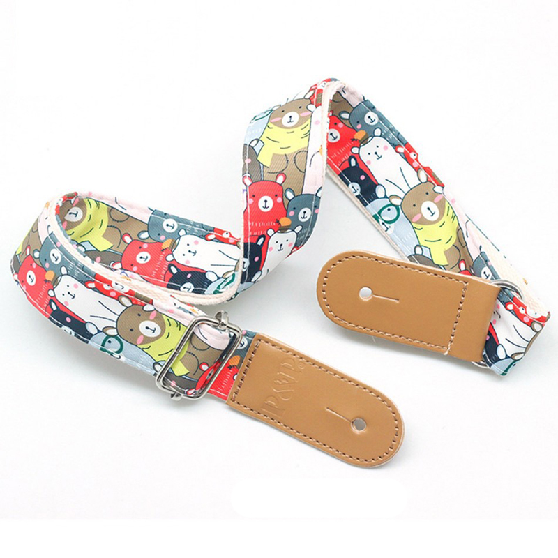 Child's guitar strap with cartoon patterns
