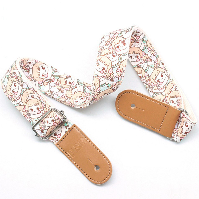 Child's guitar strap with fun childlike patterns
