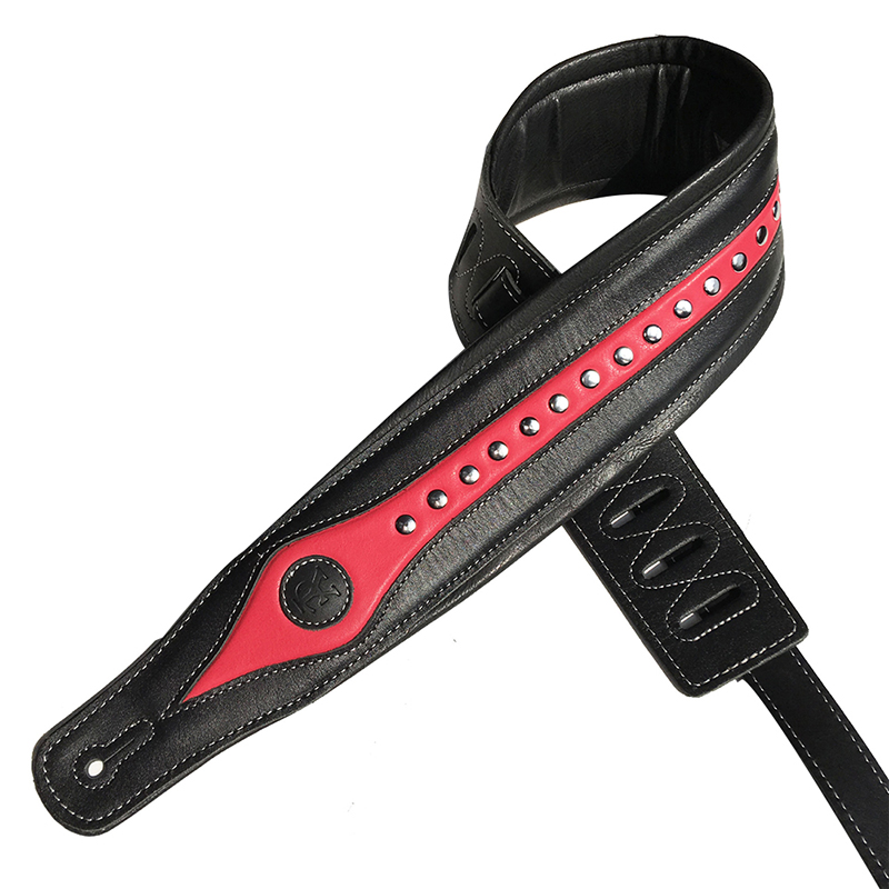 Leather strap for electric guitar - red model