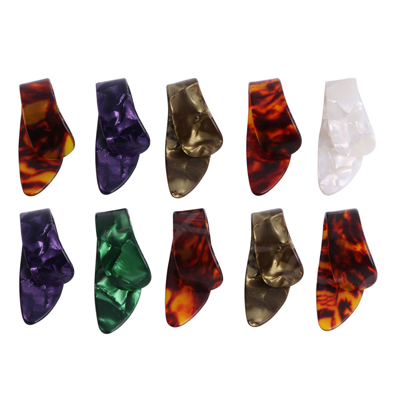 Set of 10 thumb picks for acoustic, electric, or bass guitars