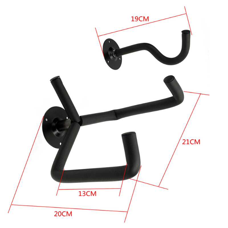 Complete set of wall-mounted guitar support for guitar dimensions