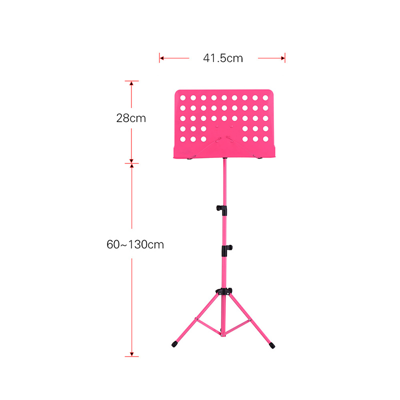 Dimensions of the adjustable and foldable guitar stand - pink