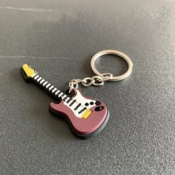 Electric and acoustic guitar keychain made of soft rubber, Model 2