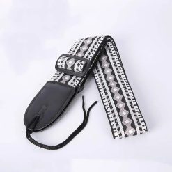 Fabric strap with a black and grey psychedelic pattern