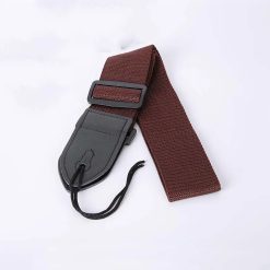 Solid chocolate brown fabric strap