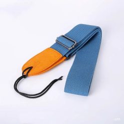 Blue colored fabric guitar strap