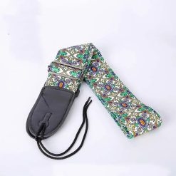 Fabric strap with a subtle floral pattern