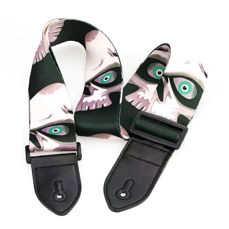 Polyester belt with angry skull
