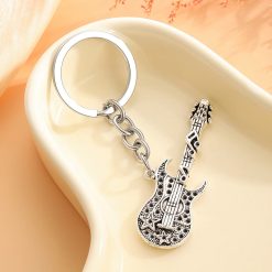 Vintage guitar keychain amulet