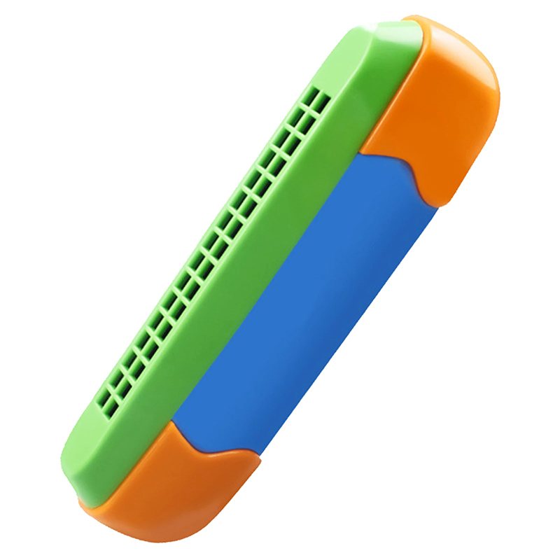 16-hole harmonica in orange and blue - blue model