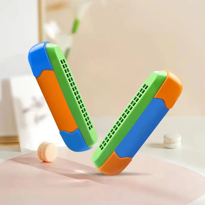 16-hole harmonica in orange and blue color