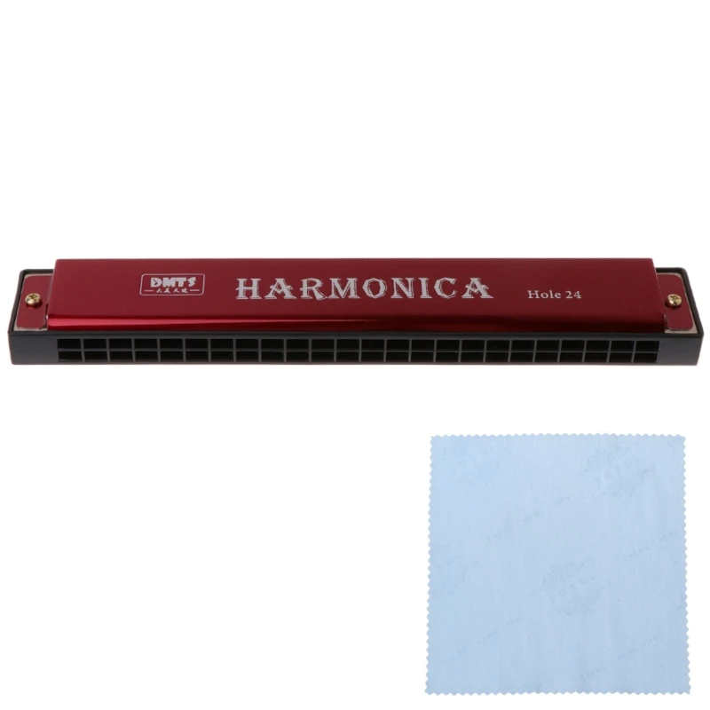 24-hole harmonica in 4 colors - red color