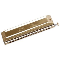 16-hole chromatic harmonica - gold model