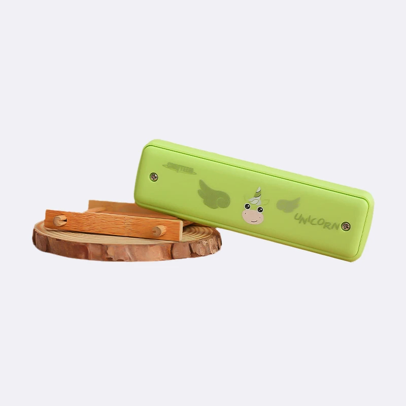 Diatonic harmonica designed for children - green color