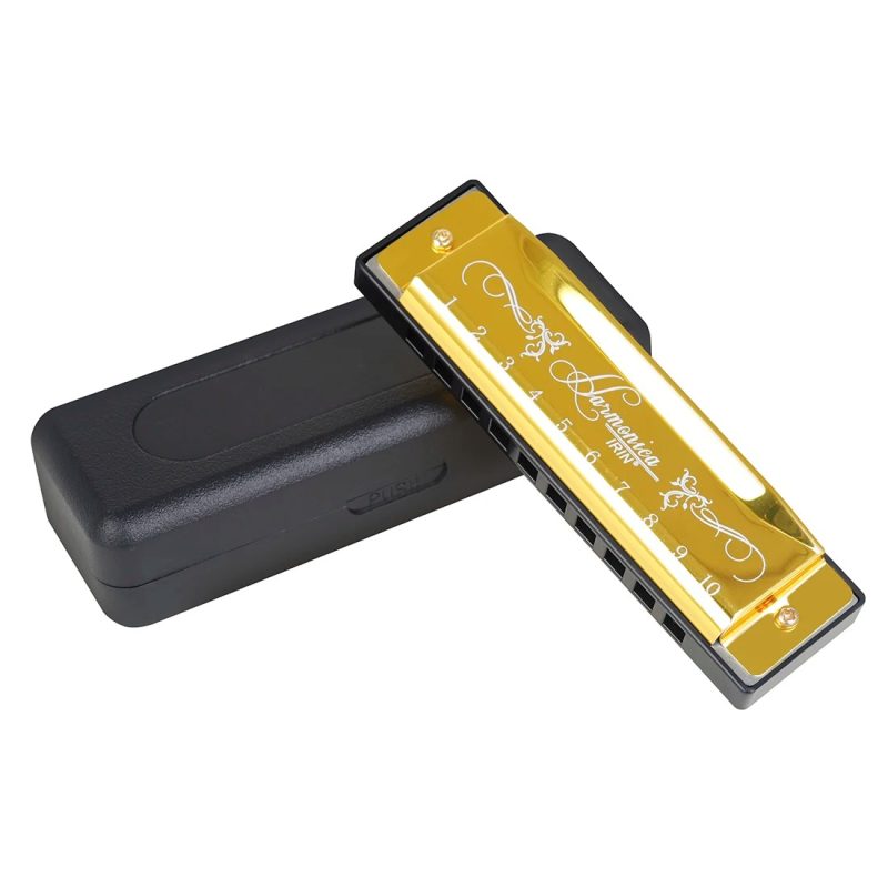 Diatonic metal harmonica for beginners - gold model
