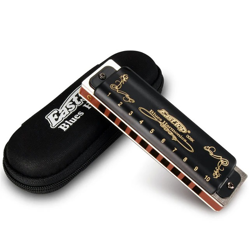 Harmonica diatonique noir brillant 7 accordages - clé F