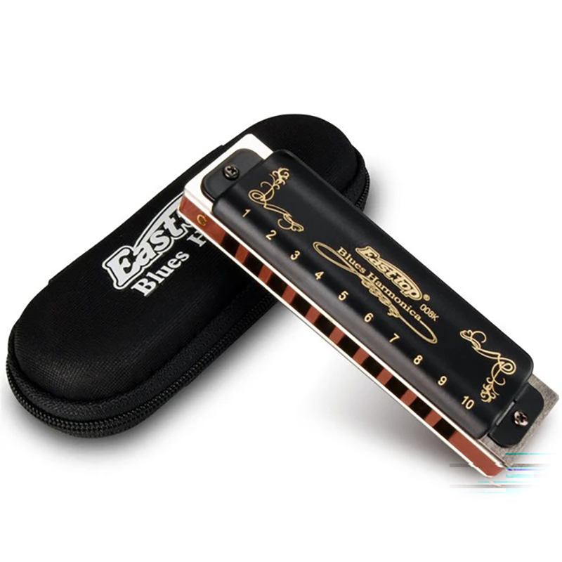 Harmonica diatonique noir brillant 7 accordages - clé G