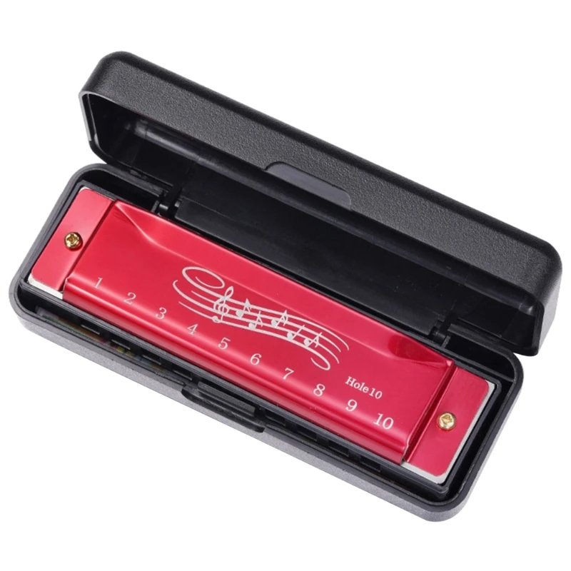 Standard diatonic harmonica in 6 colors - red color