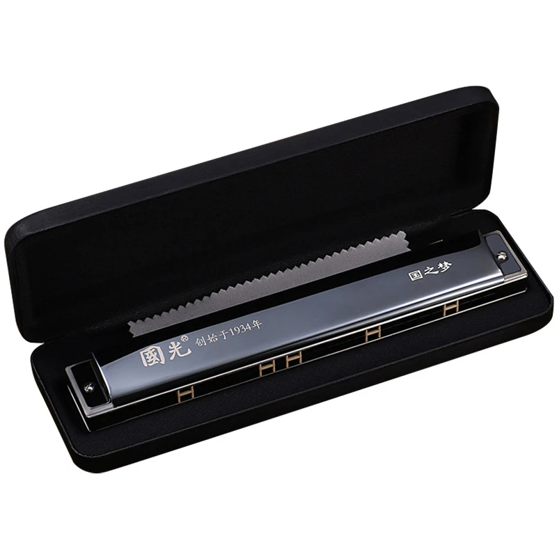 24-hole polyphonic harmonica in 4 colors - black color