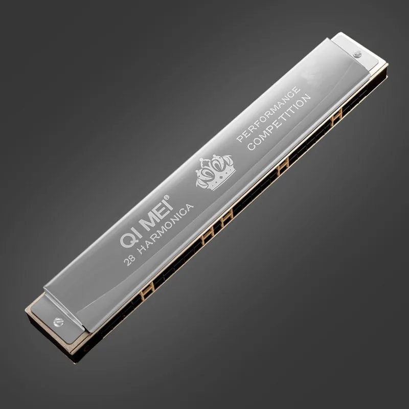 Professional 28-hole harmonica in 3 colors - silver color