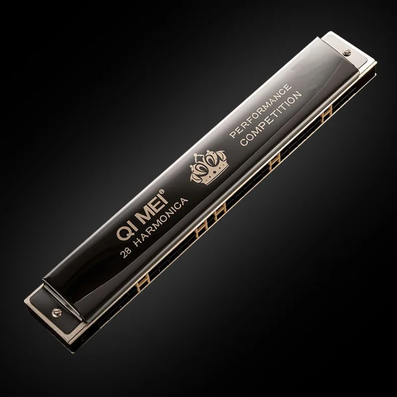 Professional 28-hole harmonica in 3 colors - black color