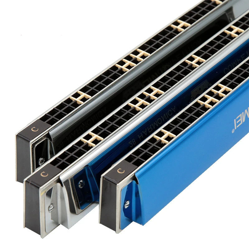 Professional harmonica with 28 holes in 3 colors