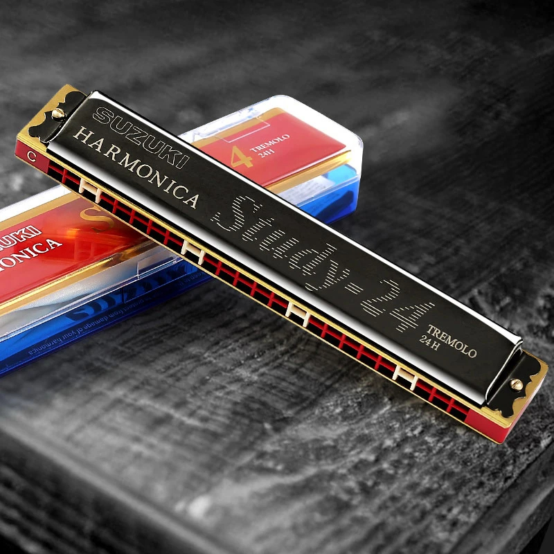 24-hole tremolo harmonica in 7 colors - model 2