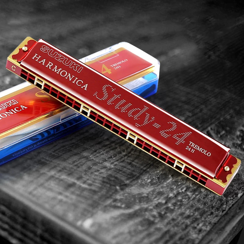 24-hole tremolo harmonica in 7 colors - model 5