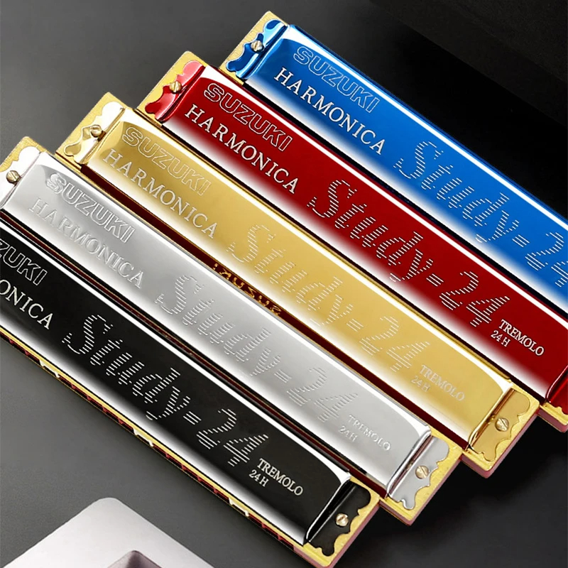 24-hole tremolo harmonica in 7 colors