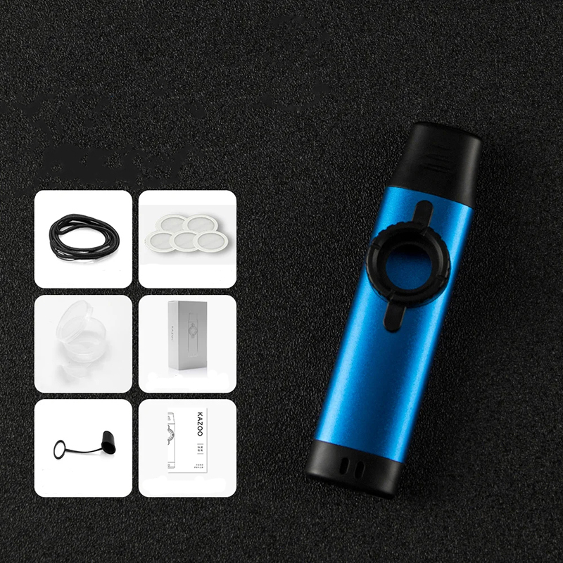 Five-colored metal kazoo - blue color