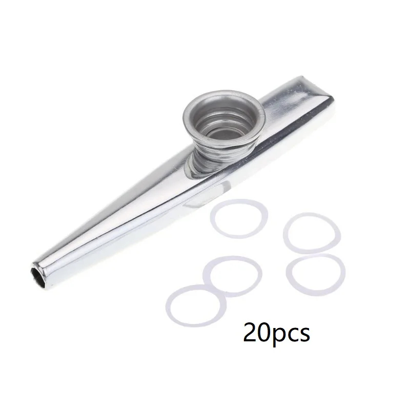 Aluminum alloy kazoo in 7 colors and 20 membranes - gray color