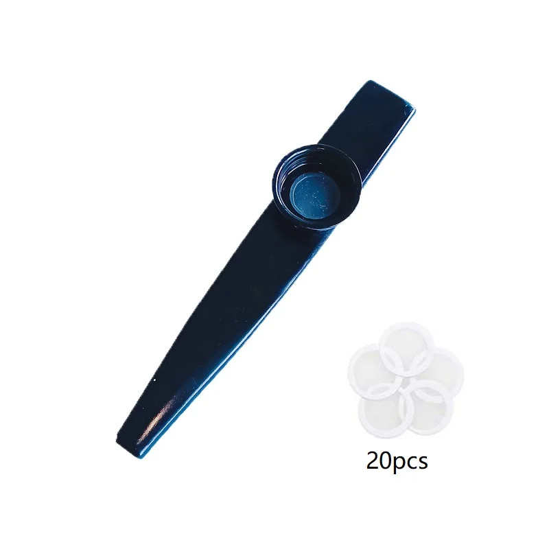 Aluminum alloy kazoo in 7 colors and 20 membranes - black color