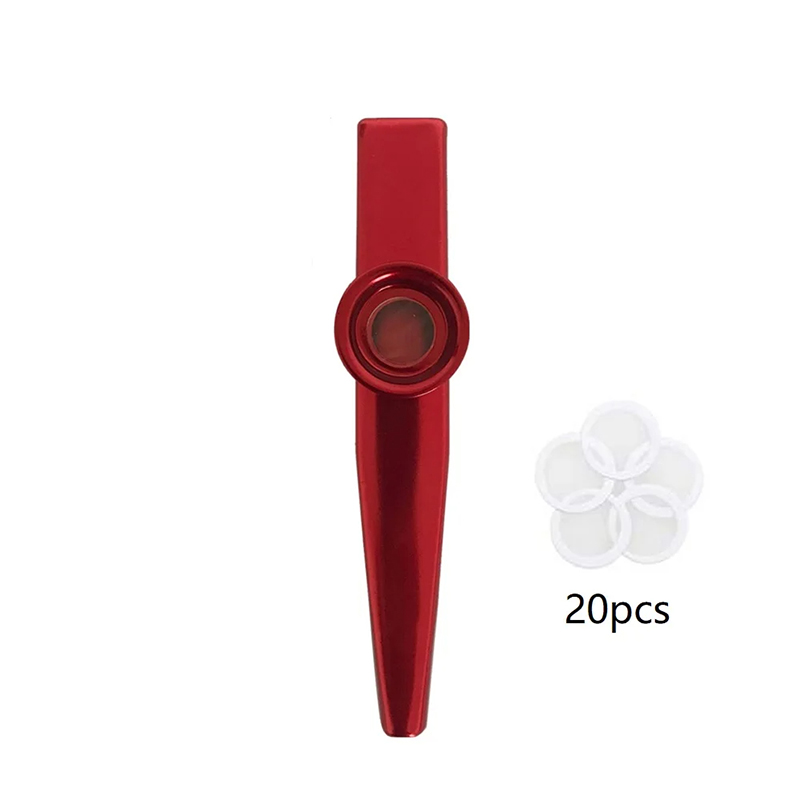 Aluminum alloy kazoo in 7 colors and 20 membranes - red color