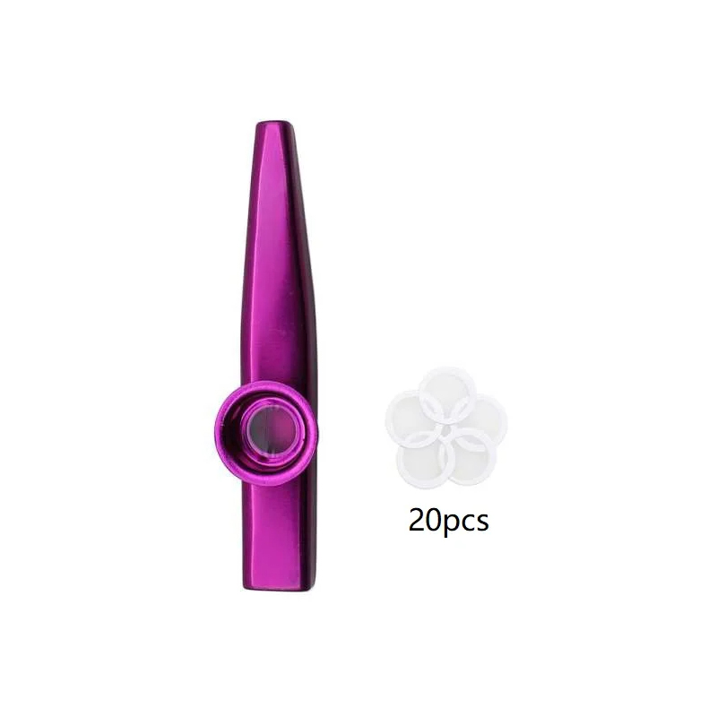 Aluminum alloy kazoo in 7 colors and 20 membranes - violet color