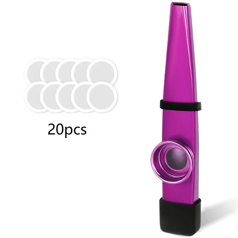 Metal kazoo with silicone mouthpiece - violet color