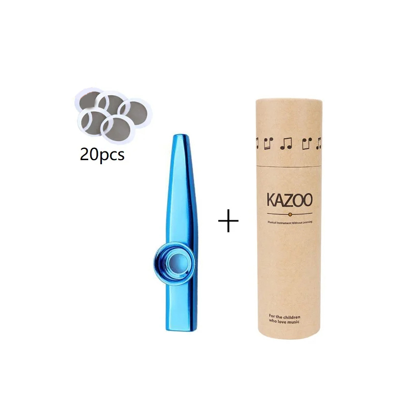 Metal kazoo with storage case in 7 colors - blue color