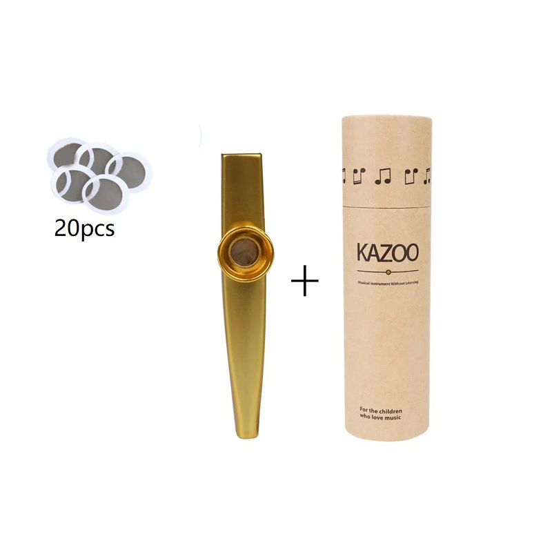 Metal kazoo with storage case in 7 colors - gold color