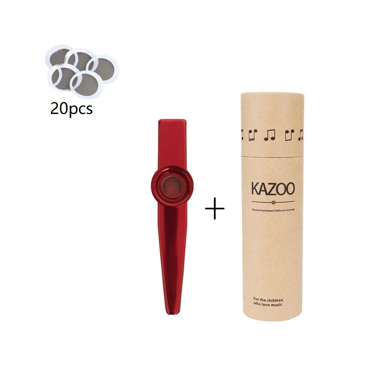Metal kazoo with storage case in 7 colors - red color