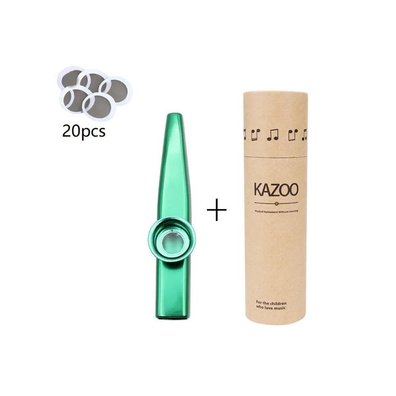 Metal kazoo with storage case in 7 colors - green color
