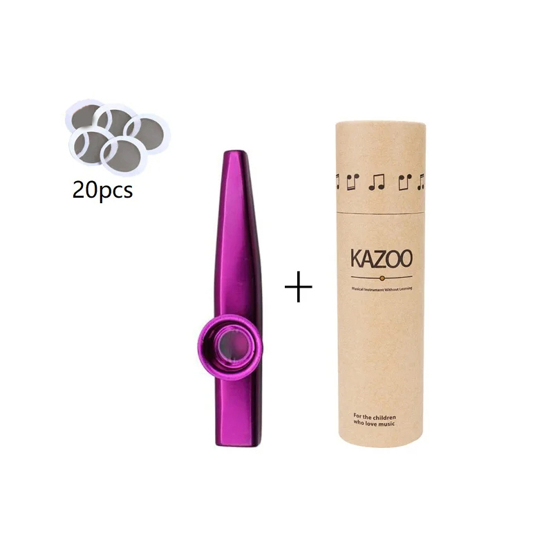 Metal kazoo with storage case in 7 colors - violet color