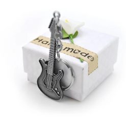 Electric guitar keychain in 3 metallic colors - metal color