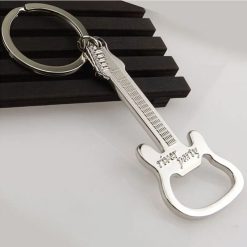 Guitar keychain bottle opener