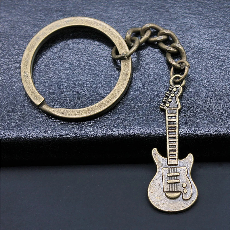 Guitar keychain for a large bunch of keys