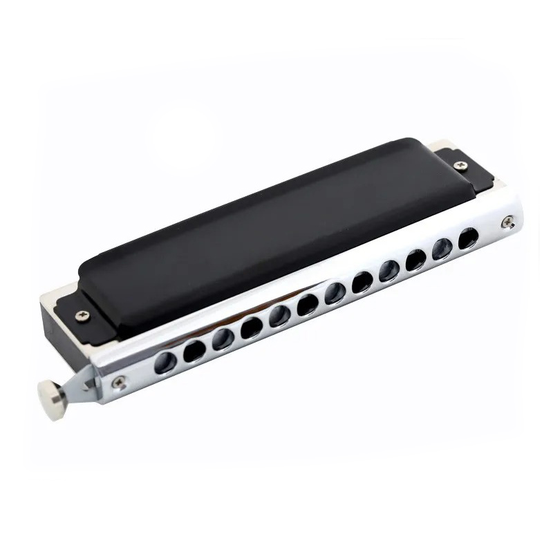 Details of a 12-hole chromatic harmonica