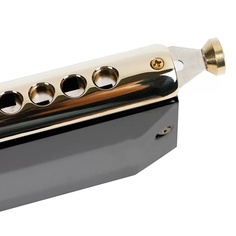 Details of a 16-hole chromatic harmonica - model