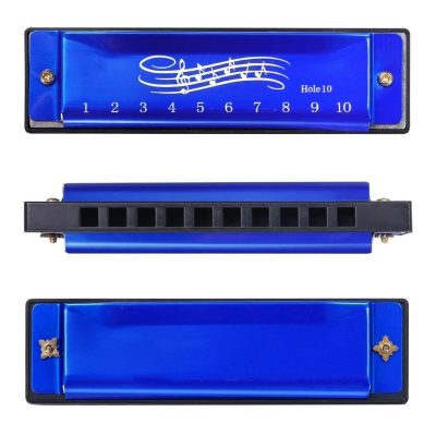 Details of standard diatonic harmonica in 6 colors