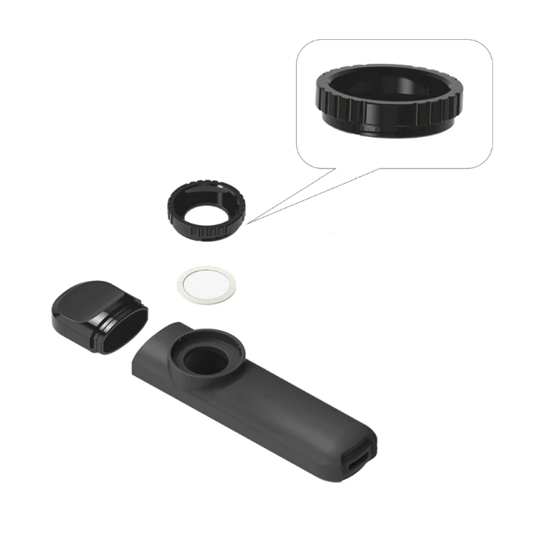 Details of the hard plastic Kazoo with mouthpiece